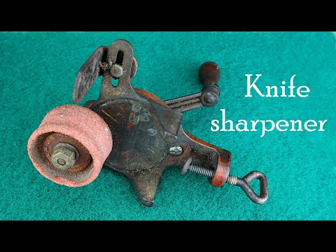Knife sharpener - Hand Crank Grinder - Restoration