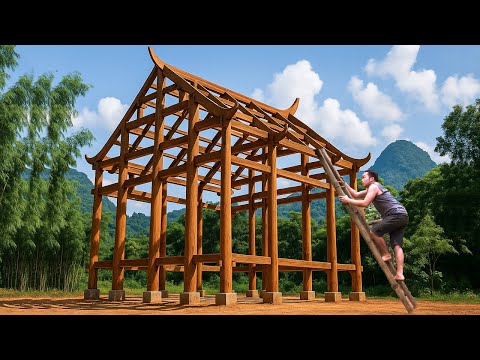 👉 How I Built My Own Log Cabin by Hand | From Trees to Full Frame by @PrimitiveSkillsnet
