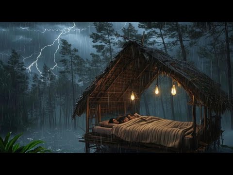 THE CRAZIEST THUNDER STORM I'VE EVER EXPERIENCED‼️Camping in Heavy Rain Windstorm