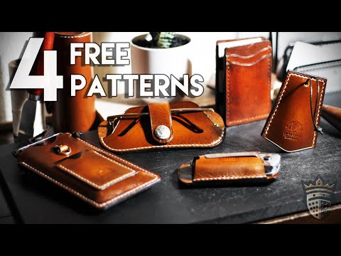 4 Easy, Free Leather Craft Patterns! | Tutorial