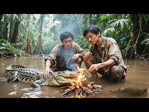 南美洲亞馬遜生存挑戰全集，釣到野生鱷魚煙燻處理很美味，到原始叢林搞巨物【探索兄弟】