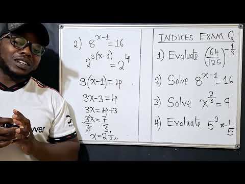Indices Exam questions | Evaluate | Solve Equations