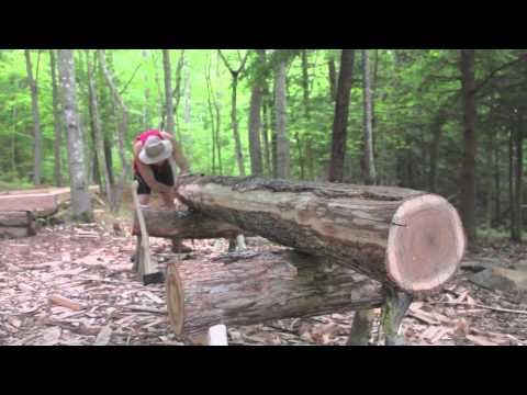 hewing a white oak 6"x6"