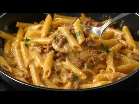 Incredibly delicious pasta with minced meat in 15 minutes! The simplest recipe for dinner!