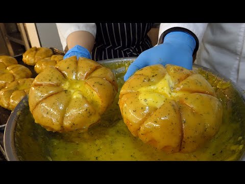 cream cheese garlic bread - korean street food