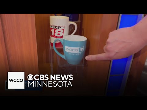 WCCO mug is tucked away on “Late Show with Stephen Colbert” set