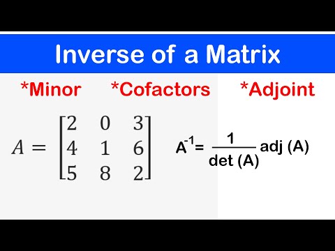 🔷08 - Inverse of 2x2 and 3x3 Matrices - Minors, Cofactors and Adjoint of a Matrix
