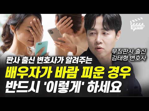 배우자가 불륜, 바람 피운 경우 반드시 '이렇게' 하세요 (부장판사 출신 김태형 변호사)