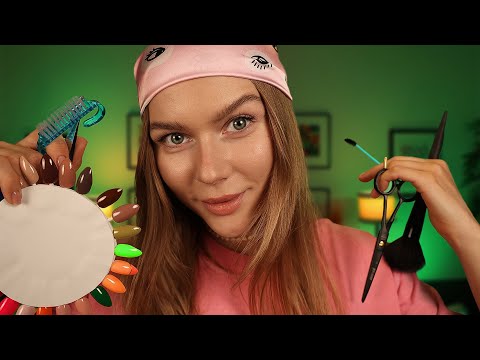 Fastest ASMR Haircut, Makeup, Manicure, Brows & Lashes, Styling) You Are Late For Your Appointment