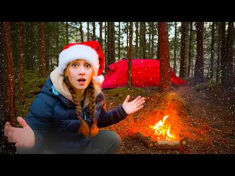 Solo Camping in the Forest | Cold Night, Campfire Cooking