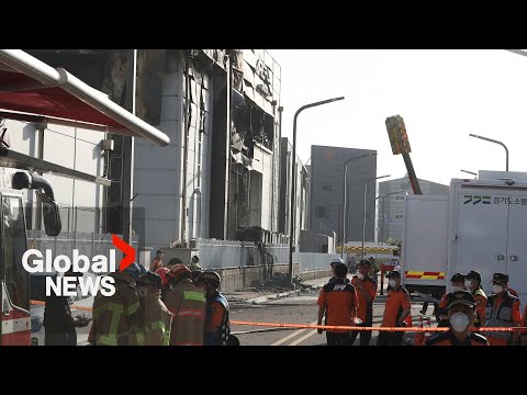 South Korea battery plant fire leaves at least 22 people dead
