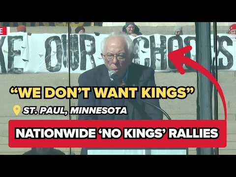 Sen. Bernie Sanders speaks at No Kings rally in St. Paul at the Minnesota State Capitol