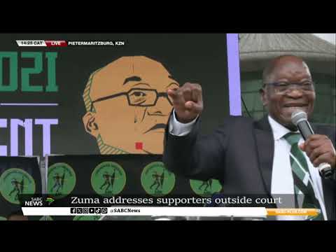 Zuma addresses supporters outside court
