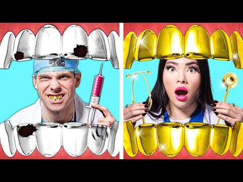 Rich Doctor Vs Broke Doctor! Funny Dental Adventure & Crazy Situations by Crafty Hacks