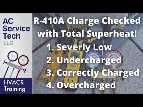 R-410A AC Unit Checked with Superheat: 4 Scenarios, Low Charge through Overcharged!