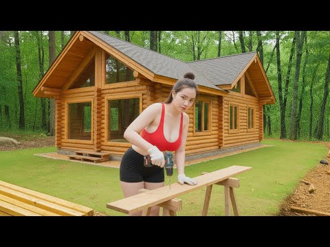TIMELAPSE - Build a Beautiful Wooden House from Start to Finish | Full Construction Process