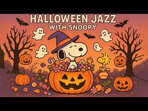Halloween Jazz with Snoopy 🎼 Cozy Halloween  Vibe with Jazz Beats for Focus & Calm