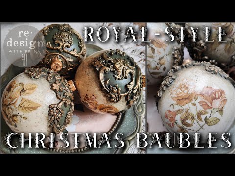 Royal-Style Christmas Baubles ✨ DIY Old-World Ornaments ✨ Aged Porcelain Effect