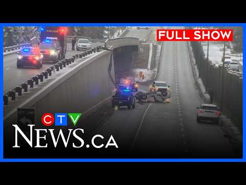 Serious crash sends car falling onto road below | CTV News Calgary at 6 for April 6, 2026