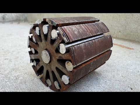 Shocking Discovery: Hidden Damascus Steel Inside an Electric Motor Armature.