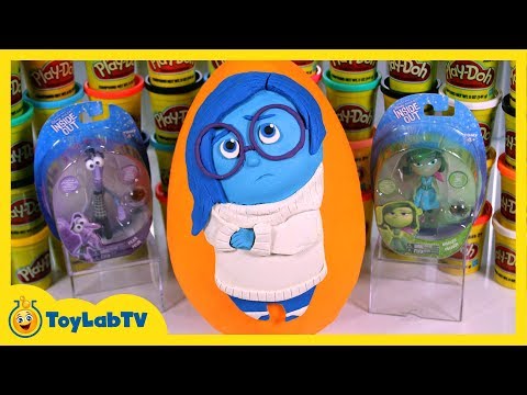 GIANT Play Doh Sadness Surprise Egg with Inside Out Toys Fear & from Disney Pixar