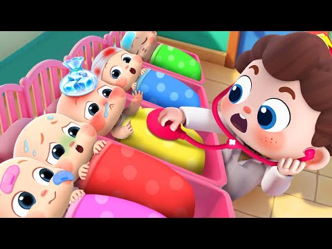 １０人のあかちゃんが風邪ひいちゃった！ | お世話ごっこ | イエス！ネオ | 赤ちゃんが喜ぶ歌 | 童謡 | アニメ | 動画 | ベビーバス| BabyBus