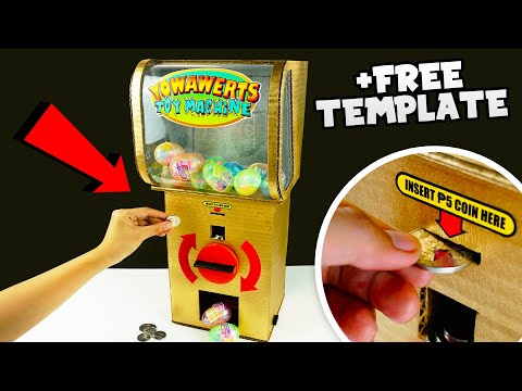 How To Make Toy Capsule Vending Machine from Cardboard | Coin-Operated Invention | Easy DIY Craft