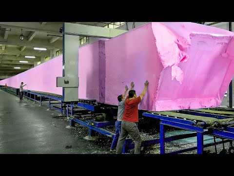 Inside Massive Factory Producing Gigantic Foam Mattresses from Scratch