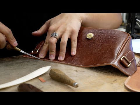 The process of making a cross bag with veggie leather