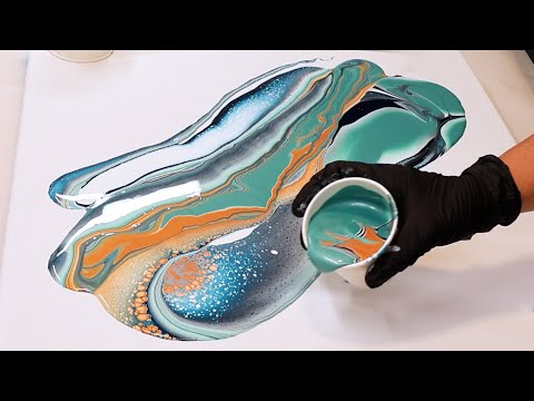 Sea Green Spectacular! - RIBBON SWIPE - Beautiful Lacing - Acrylic Pouring
