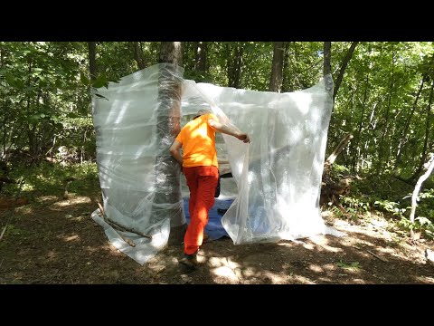 Overnight In Bubble Wrap Shelter In The Forest