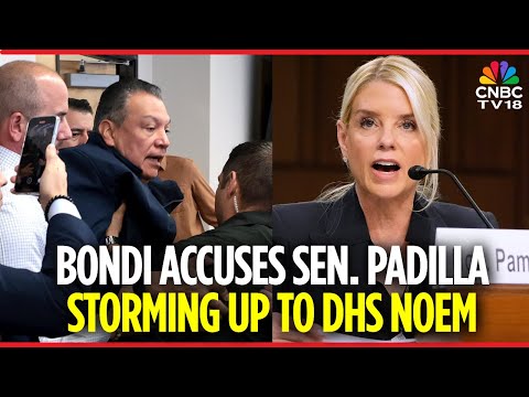 AG Pam Bondi Accuses Sen. Padilla of Having 'Stormed' up to Homeland Secretary Kristi Noem | N18G