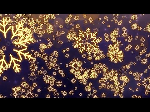Golden Glow Snowflakes Gently Falling to Relax You in a Winter Background with No Music