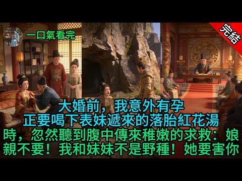大婚前，我意外有孕，正要喝下表妹遞來的落胎紅花湯時，忽然聽到腹中傳來稚嫩的求救：娘親不要！我和妹妹不是野種！她要害你