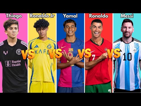 Comparison: Thiago Messi vs Ronaldo jr vs Lamine Yamal vs Ronaldo vs Messi