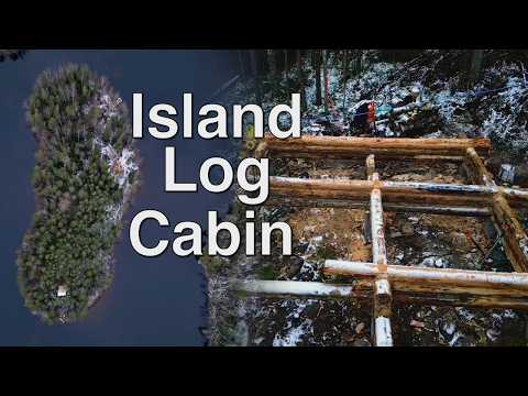 First Snow + The Walls are Getting Taller | Building a Log Cabin On Our Island Ep.12