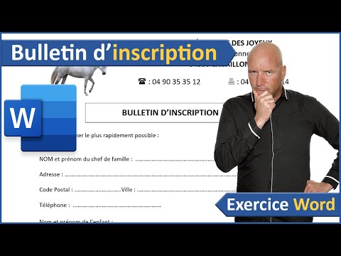 Mise en page d'un bulletin d'inscription Word
