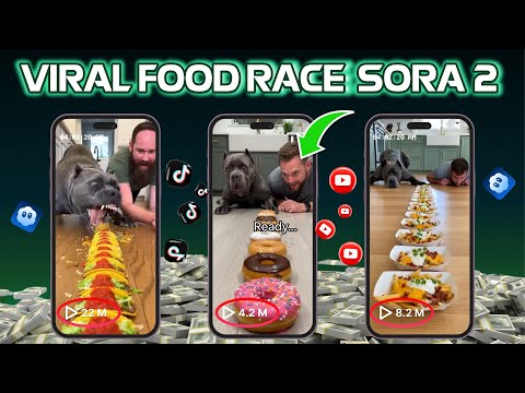 Full course Niche Tiktok viral Sora 2- How to Create Viral FOOD RACE Funny Animal with Sora 2 Free