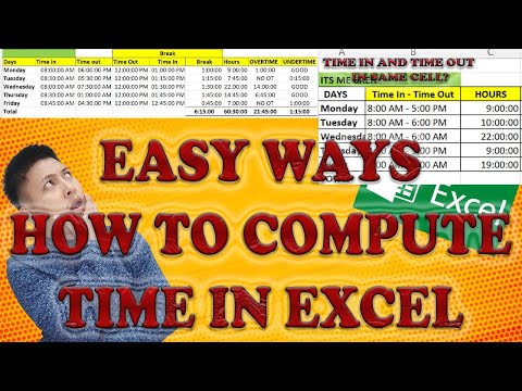 TIME COMPUTATION IN EXCEL/ HOW TO COMPUTE HOURS / BREAK TIME/ OVERTIME/ UNDERTIME #excel #tutorials