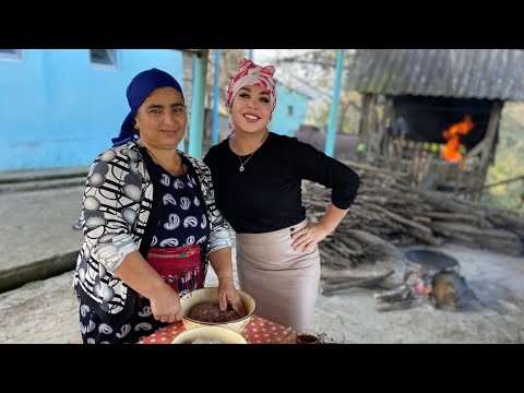 AZERBAIJAN!How do PEOPLE LIVE IN THE VILLAGE?! Collecting MANDARINS!Cooking KUTABY, Lyangi and fish!