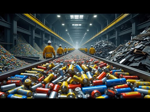 Inside The MASSIVE Battery Recycling Factory – From Used Batteries to New Materials (Full Process)