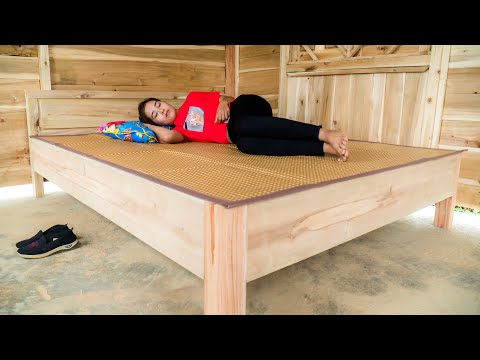 How To Make Wooden Bed, Carpentry Skills To Make Bed | Hoàng Thị Tâm - Free Bushcraft