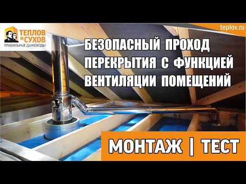 Безопасный проход перекрытия ТермоВент - монтаж, тест в бане г. Набережные Челны.