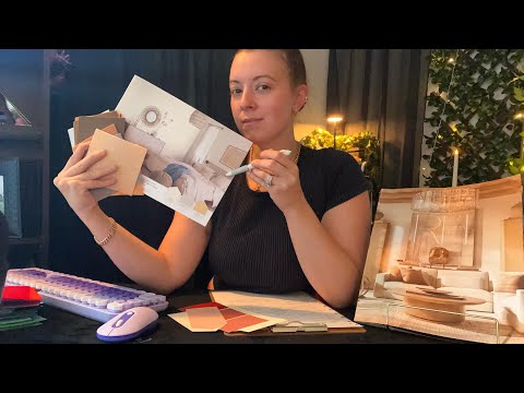 ASMR Interior Designer | page turning, fabric sounds, writing, typing, soft spoken