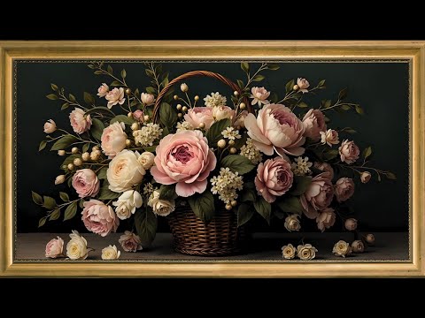 Elegant Vintage Floral Art | Timeless Peonies & Roses | Ambient Art Frame TV Display & Screensaver