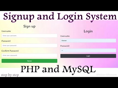 Signup and Login Registration Form using PHP.