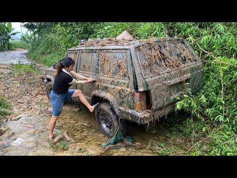 FULL VIDEO: Woman revives abandoned Jeep for many years under a small stream in a small village