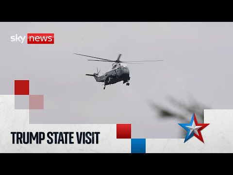 Trump travels from London to Windsor on Marine One | Watch the flight in full