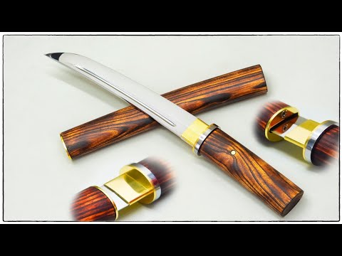 Knife Making | Making a TANTO Knife ( Burnt Wood Grain Scabbard )