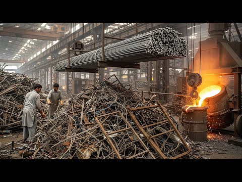 How millions of Tons Scrap Metal Recycling and convert into High Quality Iron Rods
